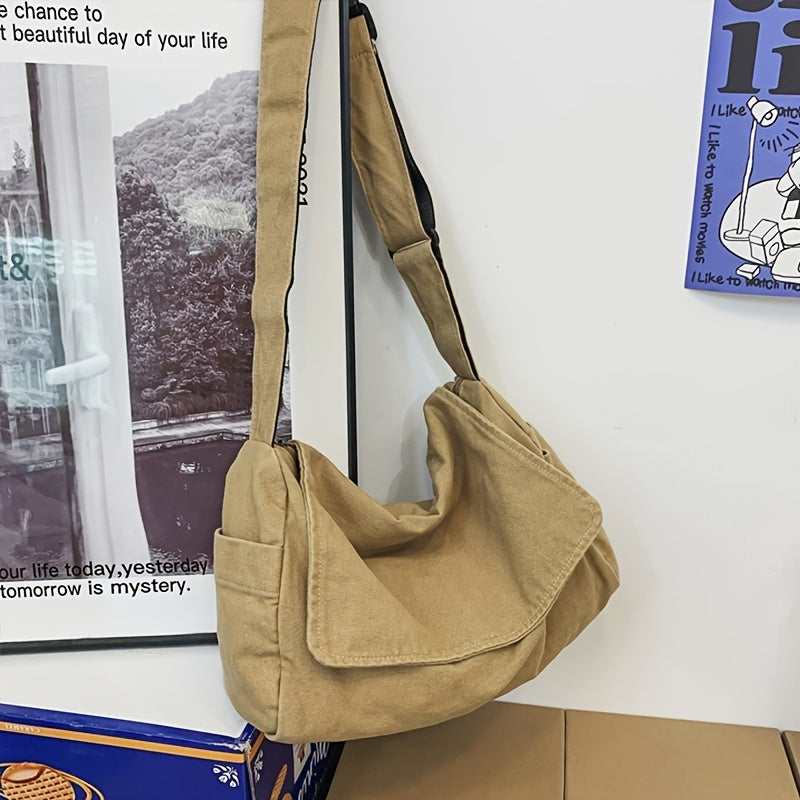 Men's Large Capacity Canvas Messenger Bag - Sports Casual Crossbody Bag